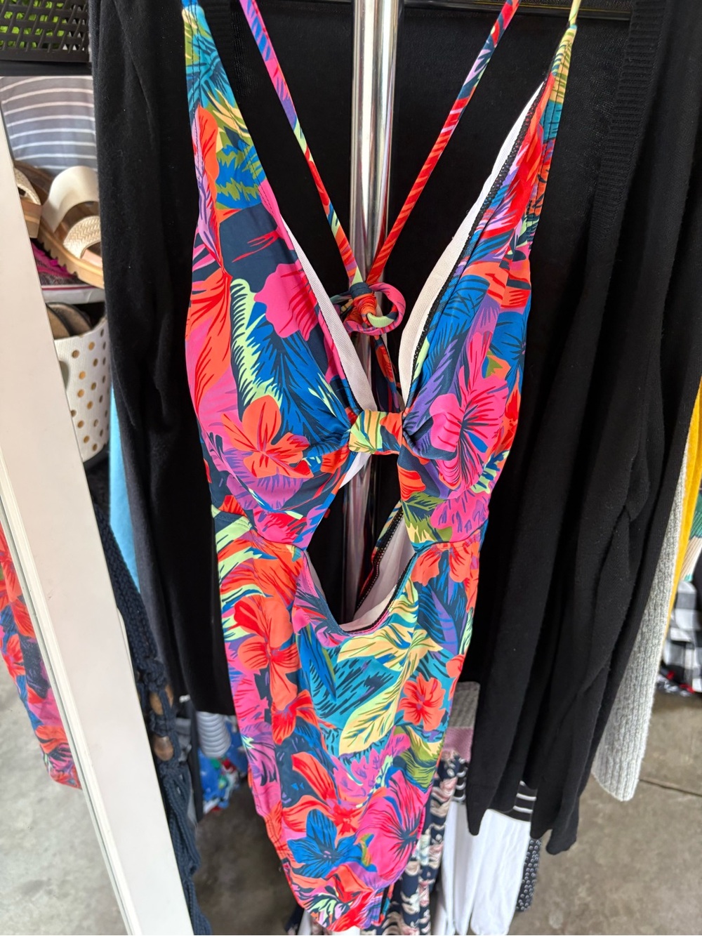 Tropical Floral One-Piece Swimsuit - Bright Multicolor